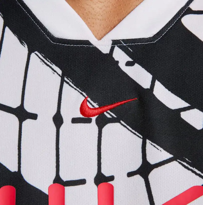 Pánský fotbalový dres s krátkým rukávem Nike Dri-FIT bílo-černý