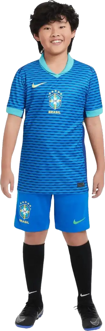 Dětský venkovní fotbalový dres Nike Brazílie 2024 modrý
