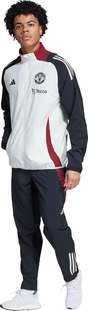 Pánská prezentační bunda Adidas Manchester United 24/25 bílo-černá