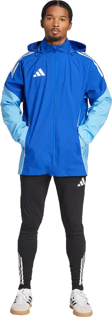 Pánská bunda s podšívkou Adidas Tiro 25 Competiton Allweather modrá