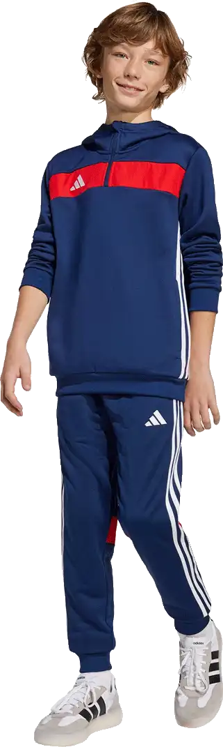 Dětská měkká mikina s kapucí Adidas Tiro 25 Essentials Sweat modrá