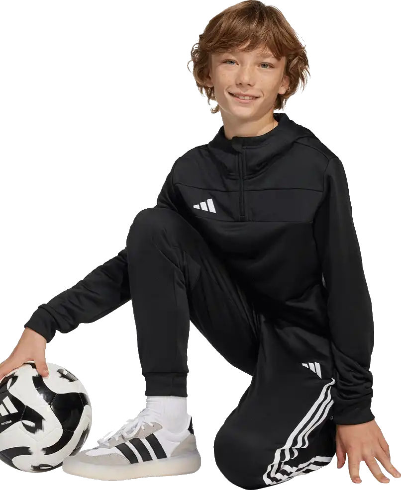 Dětská měkká mikina s kapucí Adidas Tiro 25 Essentials Sweat černá