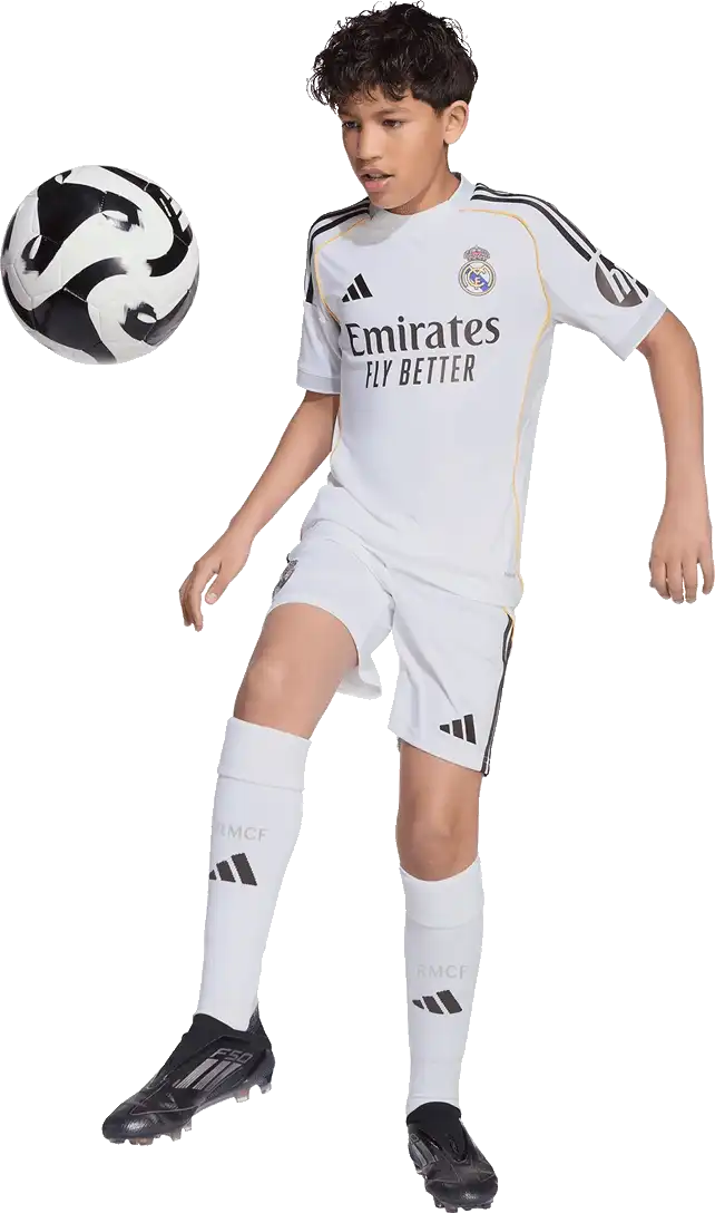Dětské domácí fotbalové šortky Adidas Real Madrid 25/26 bílé