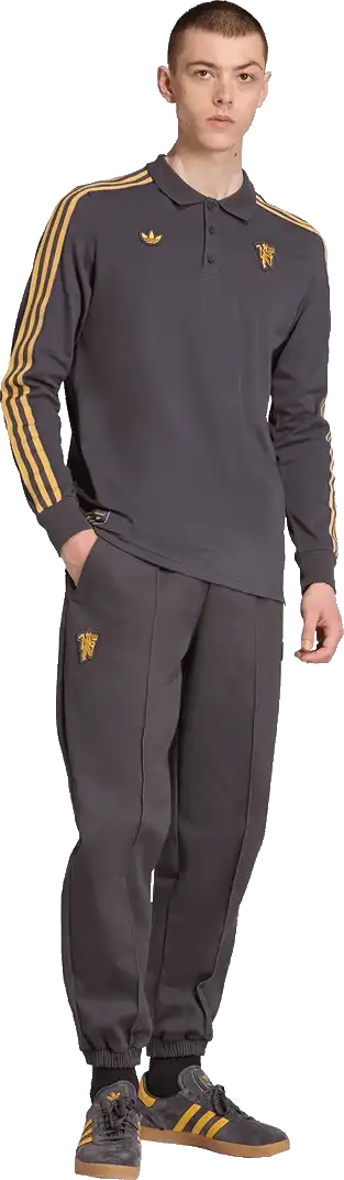 Pánské polo tričko Adidas Manchester United 25/26 Terrace Icons DR šedé