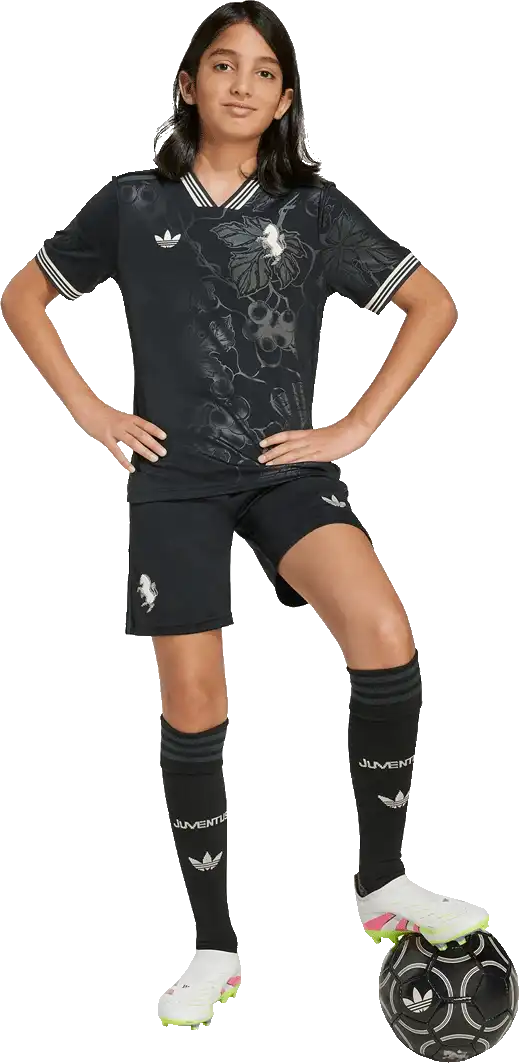 Dětský třetí fotbalový dres Adidas Juventus FC 25/26 černý