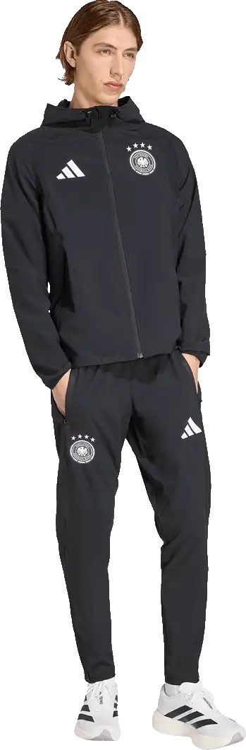 Pánská bunda větrovka Adidas Německo 2026 Tiro Travel Full-Zip černá