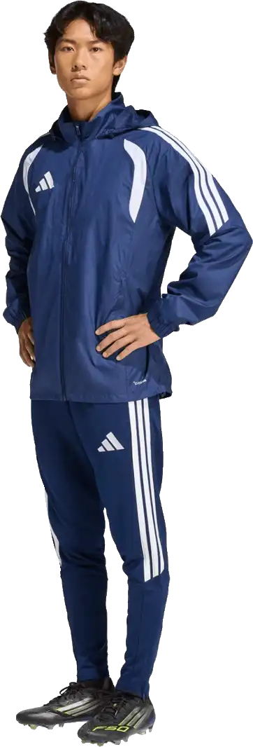 Pánská bunda větrovka s kapucí Adidas Tiro 26 League tmavě modrá