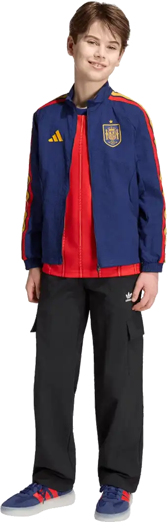 Dětská domácí bunda Adidas Španělsko 2026 Anthem modrá