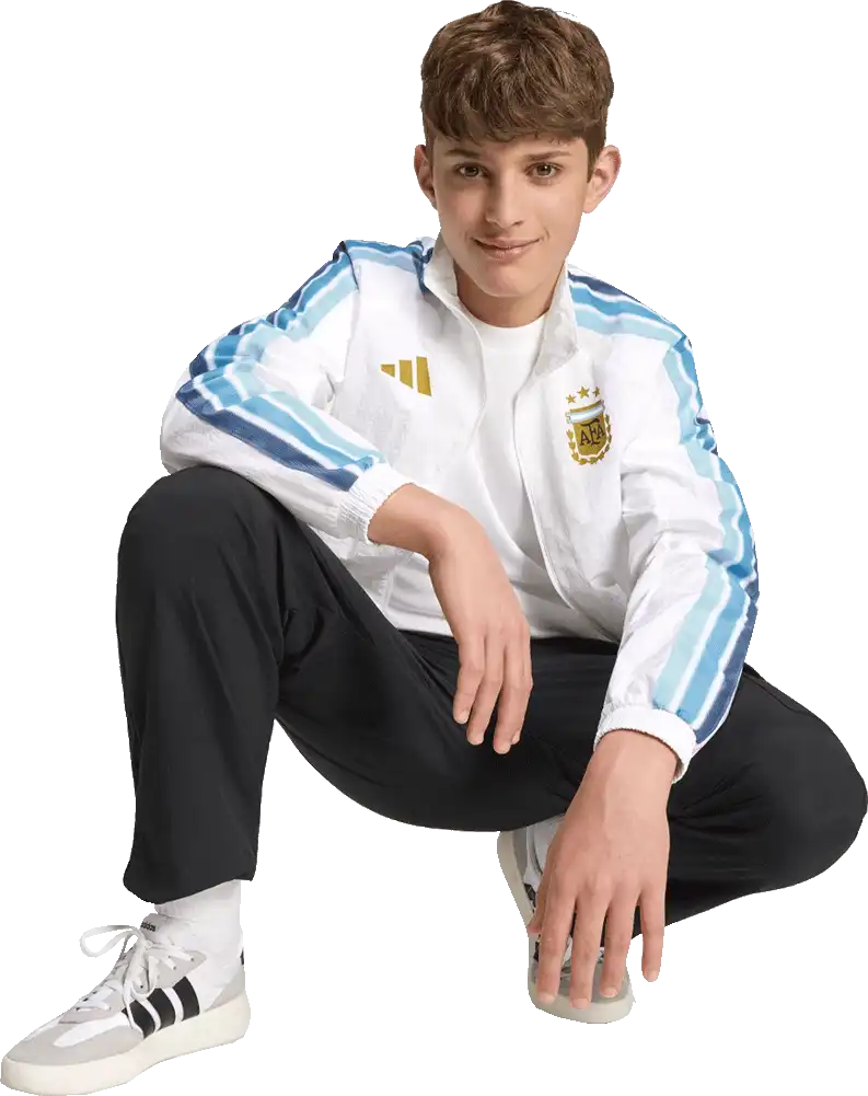 Dětská domácí bunda Adidas Argentina 2026 Anthem bílá