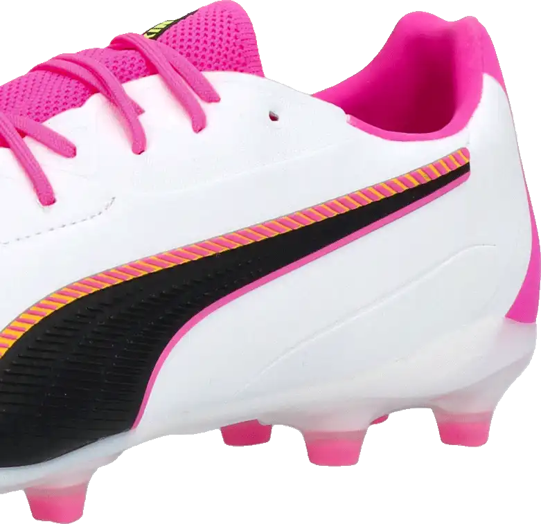 Pánské kopačky lisovky Puma King 20 Match FG/AG bílo-růžové