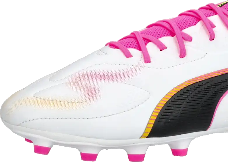 Dětské kopačky lisovky Puma King 20 Match FG/AG bílo-růžové