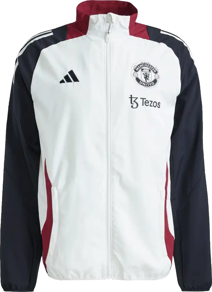Pánská prezentační bunda Adidas Manchester United 24/25 bílo-černá