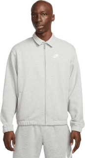 Pánská bunda Harrington Nike Club Fleece šedá