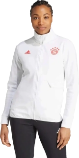 Dámská fotbalová bunda Adidas FC Bayern 23/24 Anthem bílá