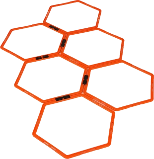 Koordinační kruhy Yakimasport spojené Hexa hoops oranžové 49 cm