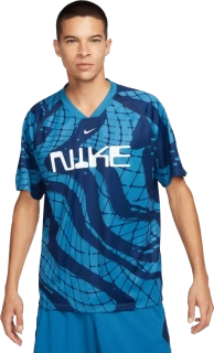 Pánský fotbalový dres s krátkým rukávem Nike Dri-FIT modrý