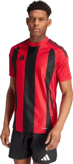 Pánský fotbalový dres Adidas Striped 24 červeno-černý