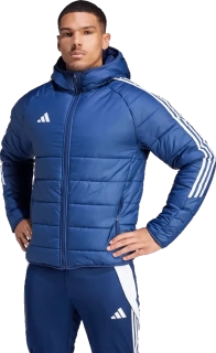 Pánská zimní bunda s kapucí Adidas Tiro 24 Winter modrá