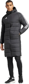 Pánská zimní bunda s kapucí Adidas Tiro 24 Long Coat černá