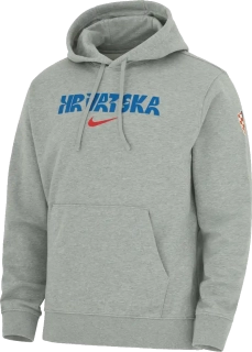 Pánská mikina s kapucí Nike Chorvatsko 2024 Club šedivá