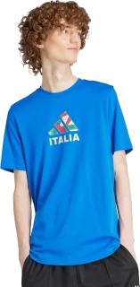 Pánské fotbalové tričko Adidas Itálie 2024 Fan Graphic modré