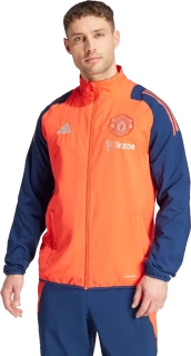 Pánská prezentační bunda Adidas Manchester United 24/25 oranžová