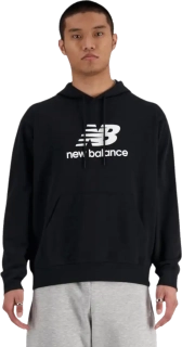 Pánská mikina s kapucí mikina New Balance Stacked Logo černá