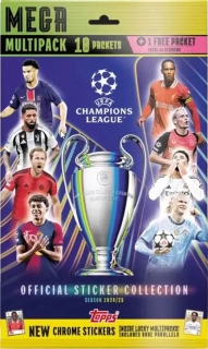 Balíček samolepek Topps UEFA Champions League 24/25 Mega Multipack 11 balíčků