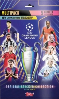 Balíček samolepek Topps UEFA Champions League 24/25 Multipack 5 balíčků