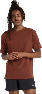 Pánské bavlněné tričko New Balance Athletics hnědé