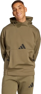 Pánská volná sportovní mikina s kapucí Adidas Z.N.E. tmavě zelená