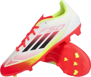 Dětské kopačky lisovky Adidas F50 League FG/MG bílo-červené