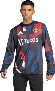 Pánská předzápasová mikina Adidas Manchester United 24/25 vícebarevná