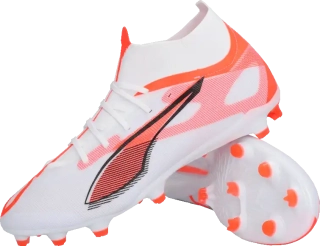 Pánské kopačky lisovky Puma Ultra 5 Match+ FG/AG bílo-červené