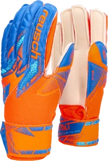 Dětské rukavice Reusch Attrakt Solid Finger Support oranžovo-modré