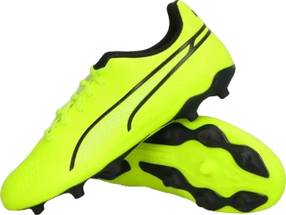 Dětské kopačky lisovky Puma King Match FG/AG limetka
