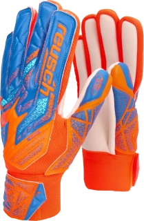 Dětské rukavice Reusch Attrakt Starter Solid Finger Support modro-oranžové