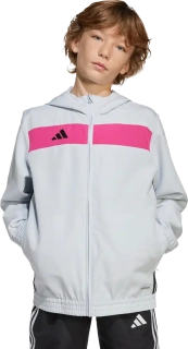 Dětská savá mikina s kapucí Adidas Tiro 25 Essentials Woven šedá