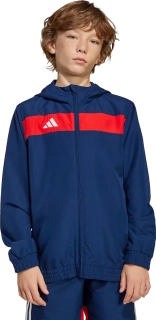 Dětská savá mikina s kapucí Adidas Tiro 25 Essentials Woven modrá