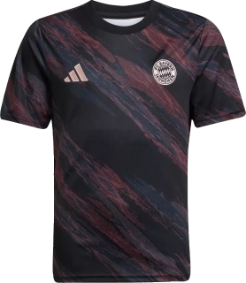 Dětský předzápasový fotbalový dres Adidas FC Bayern 25/26 černý