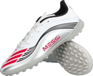 Dětské kopačky turfy Adidas F50 League Messi TF stříbrné2