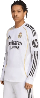Pánský domácí zápasový dres Adidas Real Madrid 25/26 dlouhý rukáv bílý