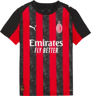 Dětský domácí fotbalový dres Puma AC Milan 25/26 černo-červený
