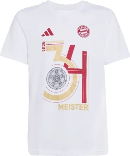 Dětské tričko Adidas FC Bayern 2025 Championship Winner bílé