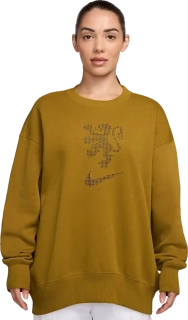 Dámská volnější mikina Nike Nizozemí 25/26 Phoenix Fleece bronzová