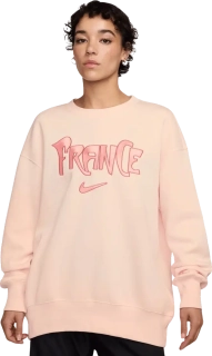 Dámská volnější mikina Nike Francie 25/26 Phoenix Fleece růžová