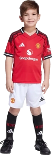 Dětská domácí souprava Adidas Manchester United 25/26 pro malé děti červená