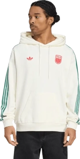 Unisex mikina s kapucí Adidas Itálie 25/26 Gender Neutral bílá