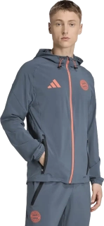 Pánská bunda na cesty Adidas FC Bayern 25/26 Vis Tech Travel šedá