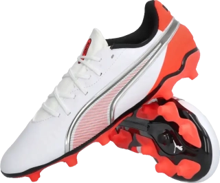 Dětské kopačky lisovky Puma King Match FG/AG bílé2